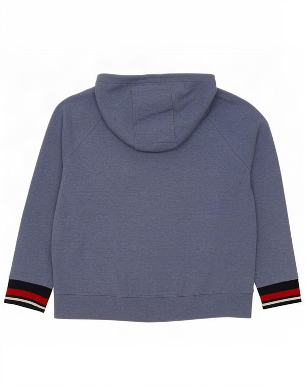 Tommy Hilfiger Womens Graphic Hoodie Jumper UK 16 Large Blue Colourblock