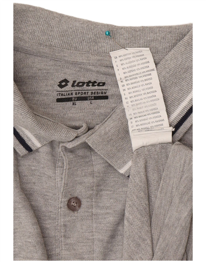Lotto Mens Polo Shirt XL Grey Cotton