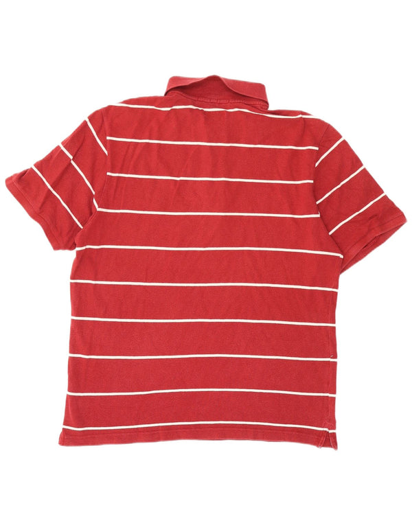 Champion Mens Polo Shirt XL Burgundy Striped Cotton