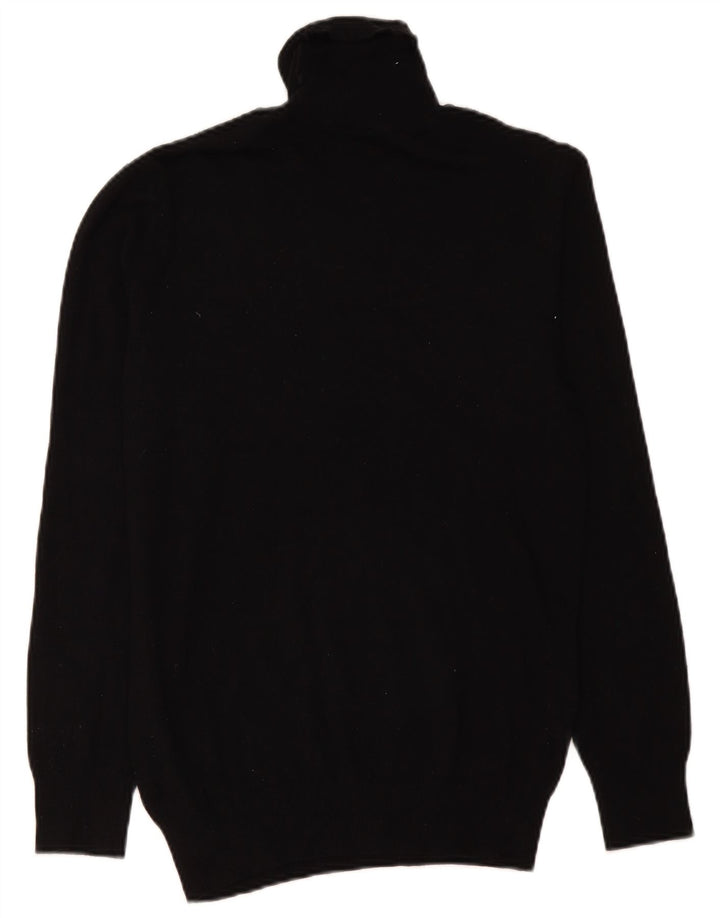 Zara Mens Roll Neck Jumper Sweater Medium Black Viscose