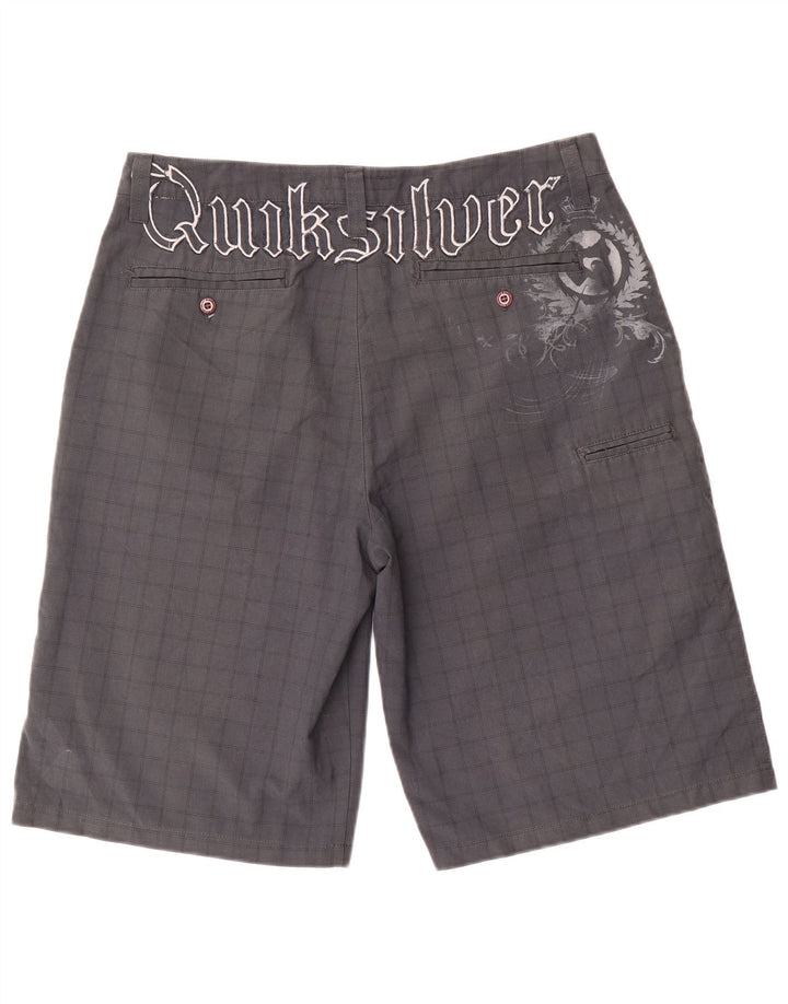 Quiksilver Mens Graphic Cargo Shorts W34 Large  Grey Check