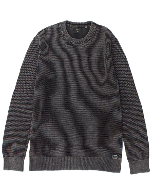 Superdry Mens Crew Neck Jumper Sweater Medium Grey Cotton