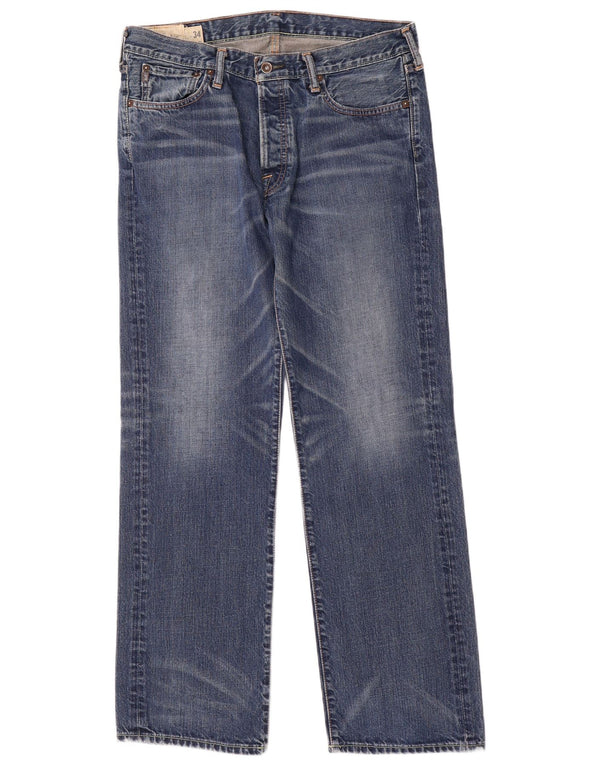 Abercrombie & Fitch Mens Straight Jeans W34 L32 Blue Cotton
