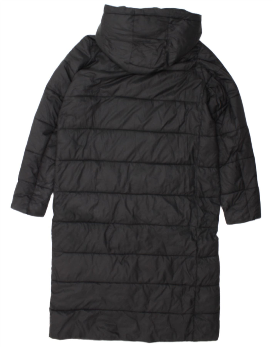 Zara Womens Hooded Padded Coat UK 14 Medium Black Nylon