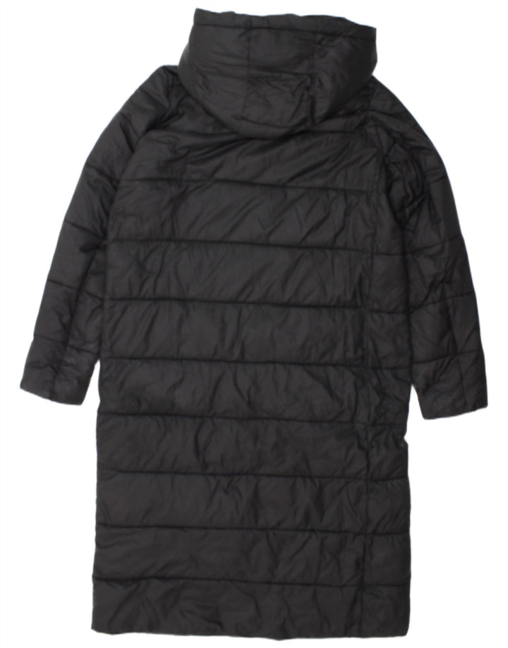 Zara Womens Hooded Padded Coat UK 14 Medium Black Nylon