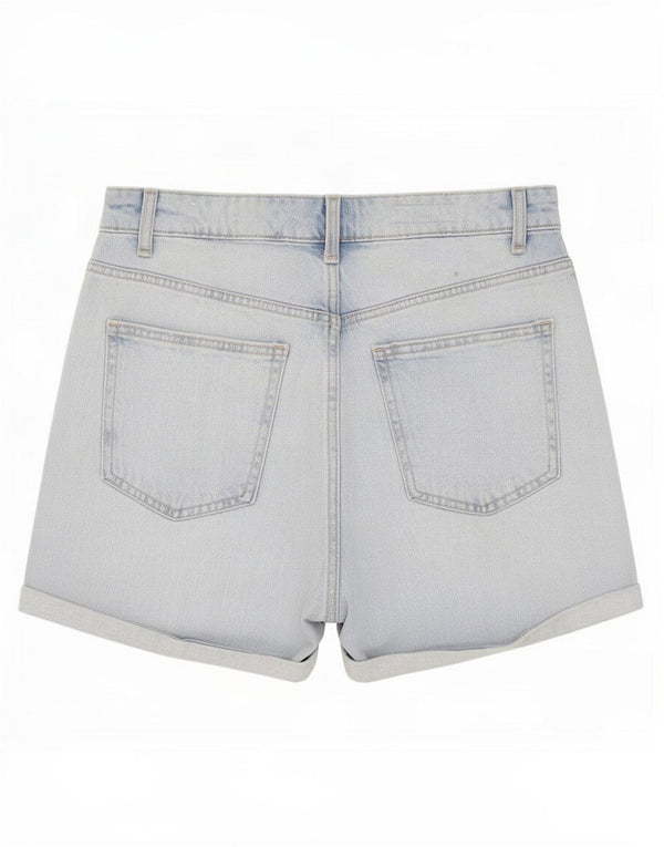 Zara Womens High Waist Denim Shorts EU 42 Large W32 Blue Cotton