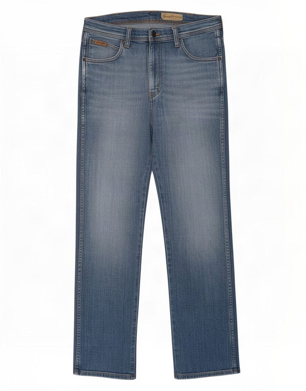 Wrangler Mens Arizona Stretch Straight Jeans W34 L32 Blue Cotton
