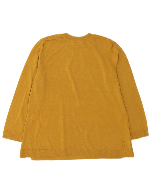 Hobbs Womens Crew Neck Jumper Sweater UK 10 Small Yellow Viscose