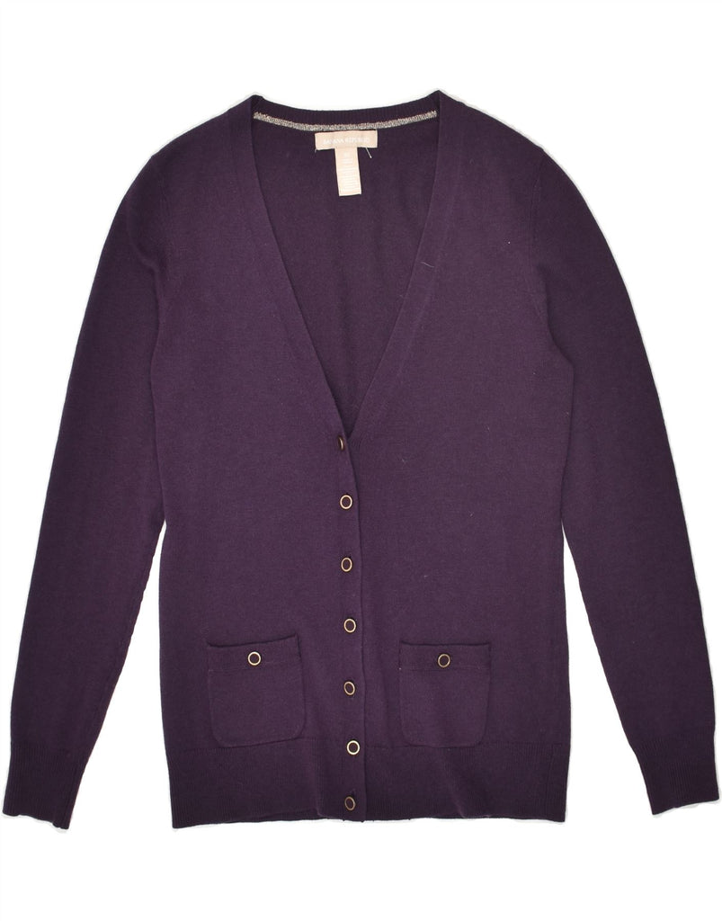 BANANA REPUBLIC Womens Cardigan Sweater UK 6 XS Purple Polyester | Vintage Banana Republic | Thrift | Second-Hand Banana Republic | Used Clothing | Messina Hembry 