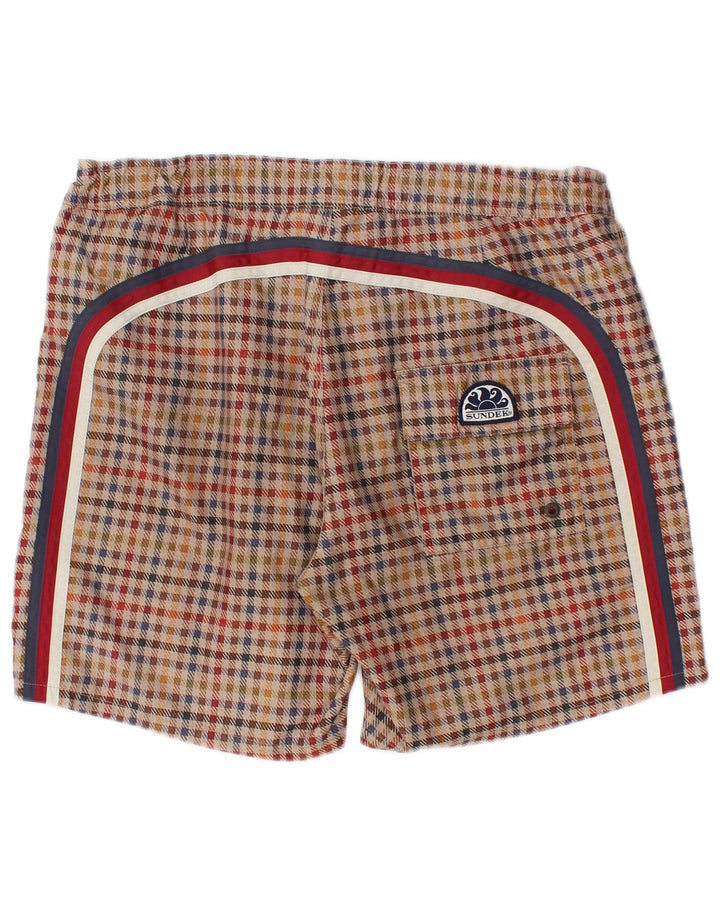 Sundek Mens Swimming Shorts Medium  Multicoloured Check Polyester