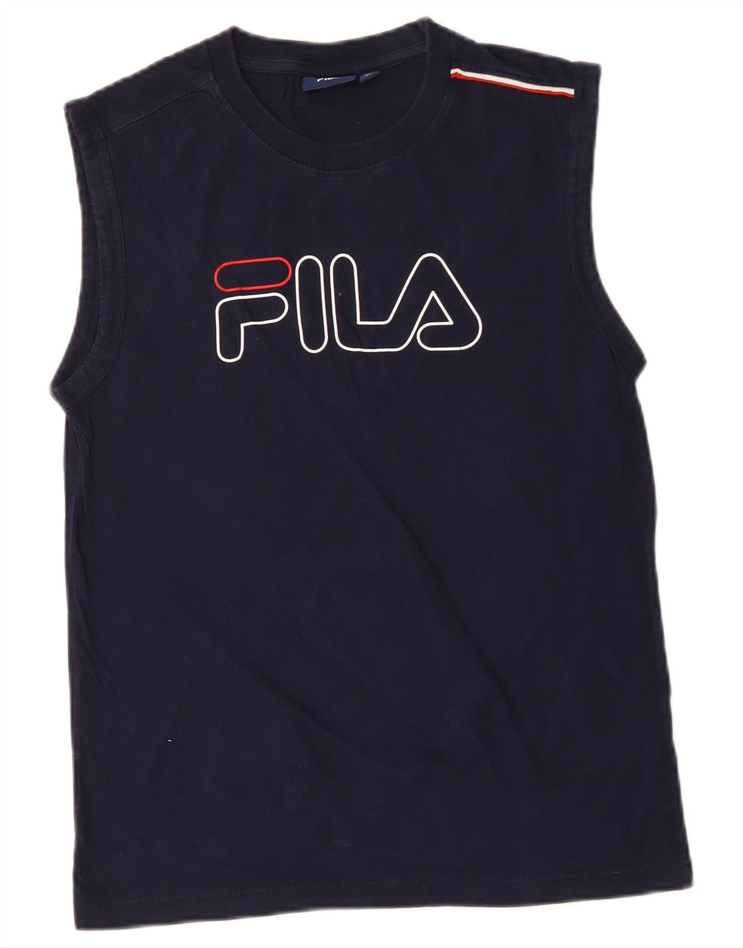 FILA Womens Graphic Vest Top UK 18 XL Navy Blue Cotton