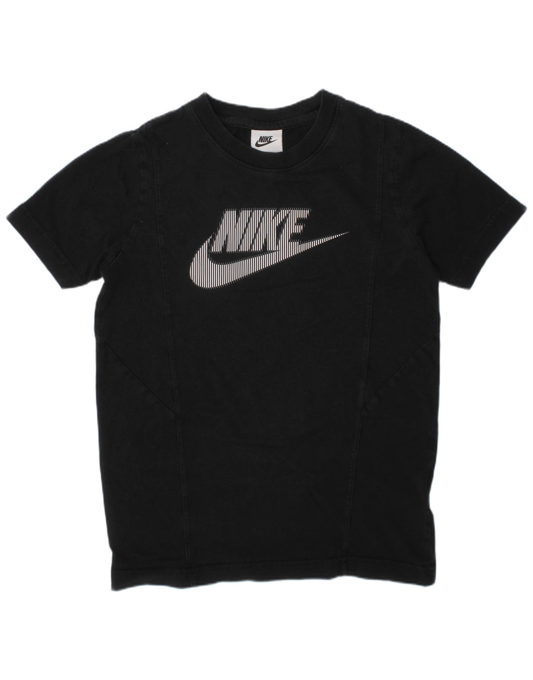 NIKE Boys Graphic T-Shirt Top 8-9 Years Small Black Cotton
