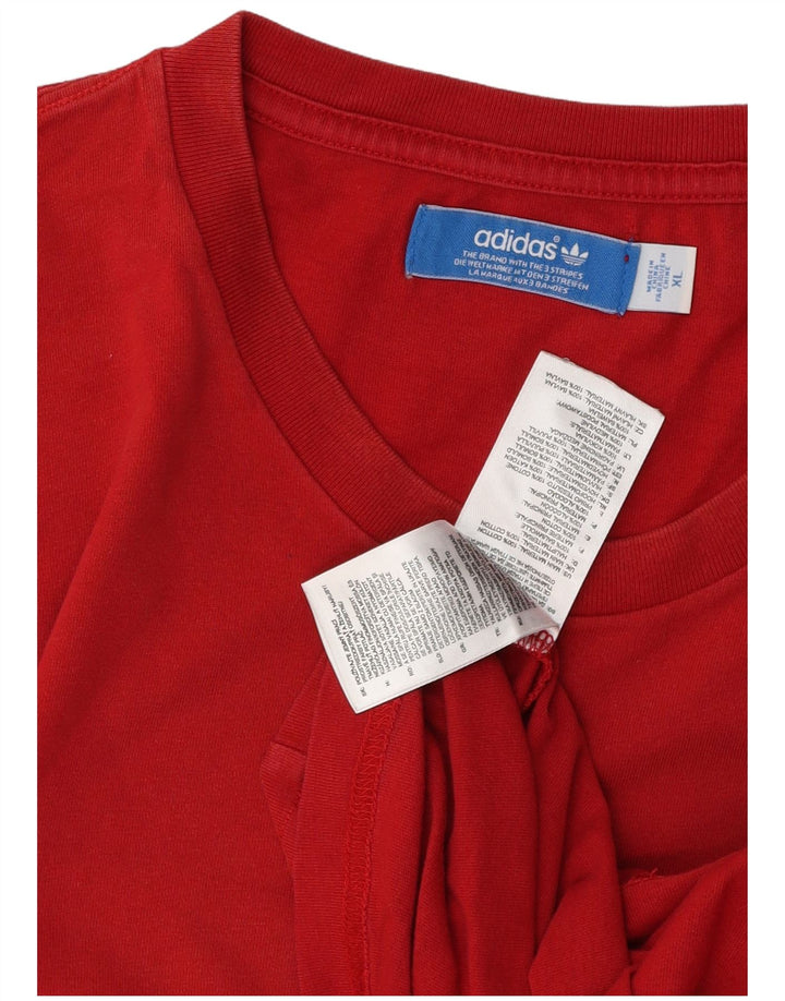 Adidas Mens Graphic T-Shirt Top XL Red Cotton