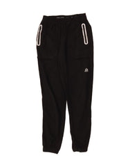 REEBOK Girls Tracksuit Trousers Joggers 10-11 Years Large Black Polyester