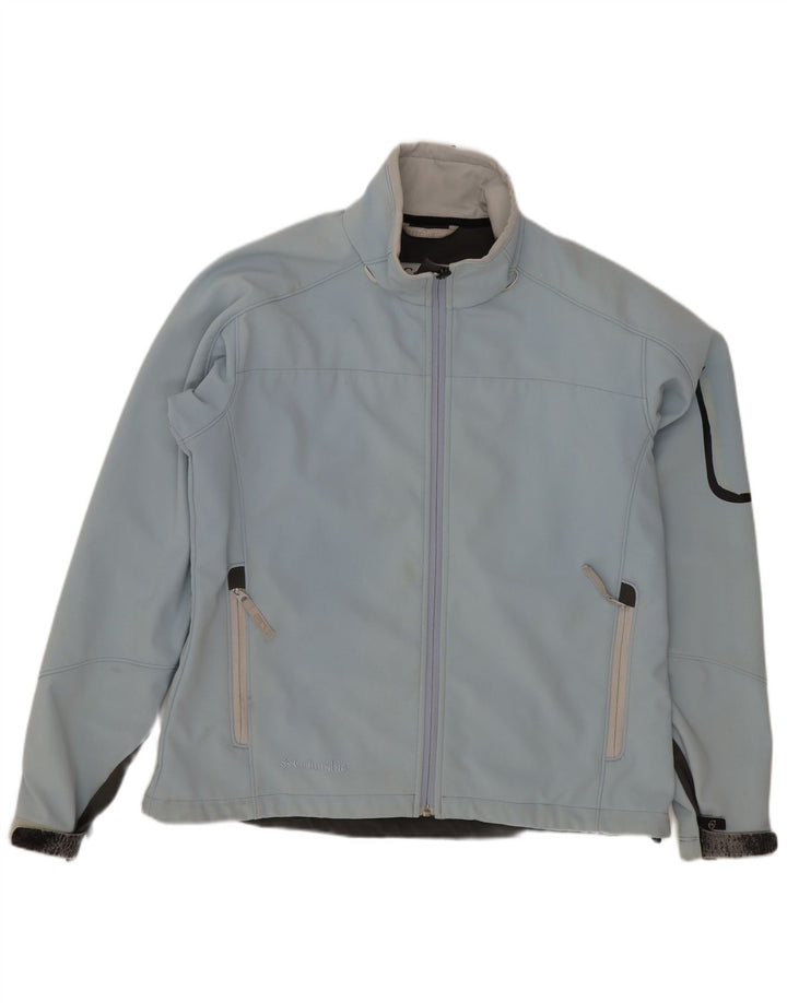Columbia Womens Interchange Windbreaker Jacket UK 16 Large Blue Colourblock