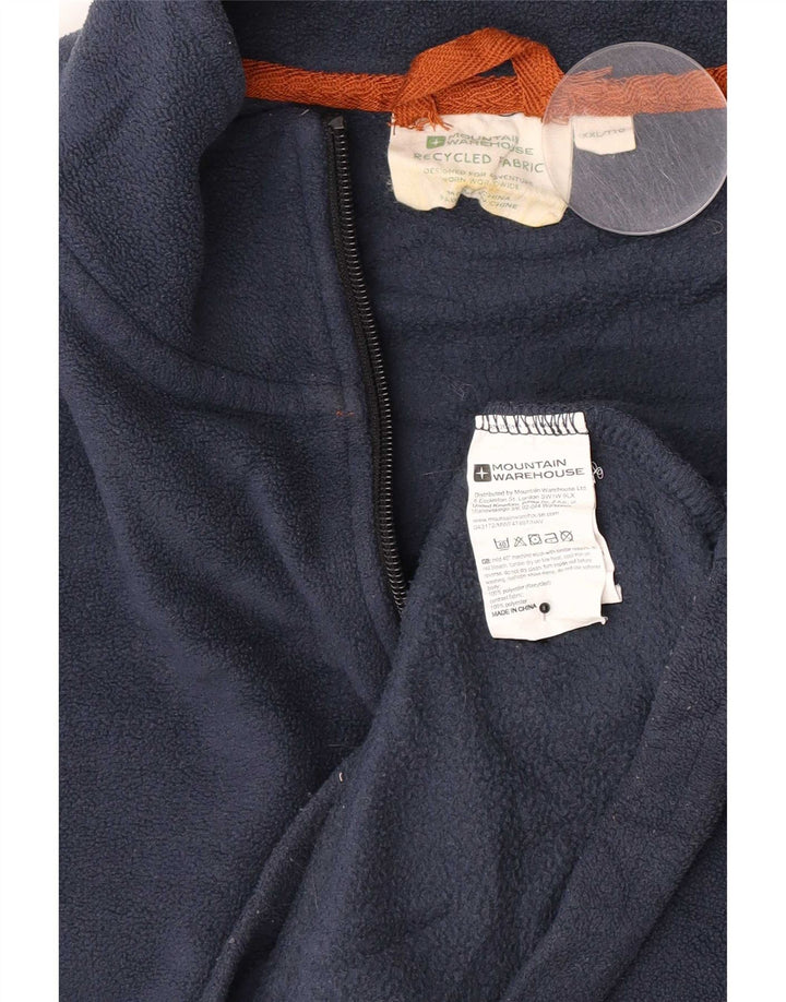 Mountain Warehouse Mens Zip Neck Fleece Jumper 2XL Navy Blue Polyester
