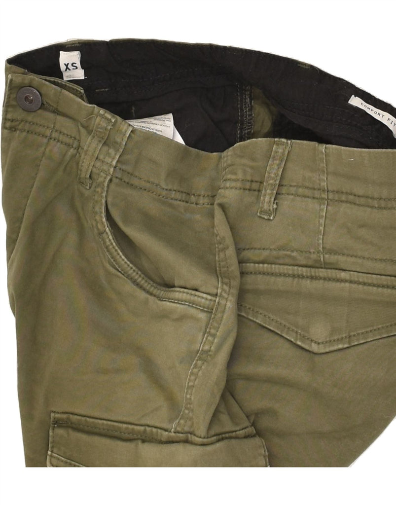 JACK & JONES Mens Comfort Fit Cargo Shorts W27 XS Khaki Cotton | Vintage Jack & Jones | Thrift | Second-Hand Jack & Jones | Used Clothing | Messina Hembry 