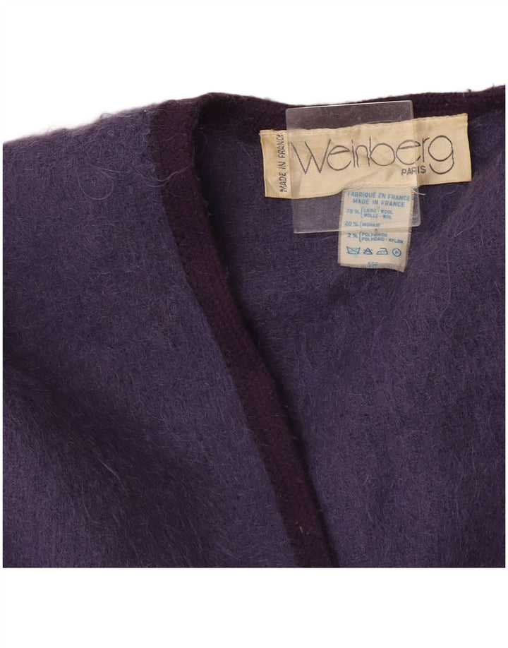 Weinberg Womens Open Poncho Coat UK 16 Large Purple Wool
