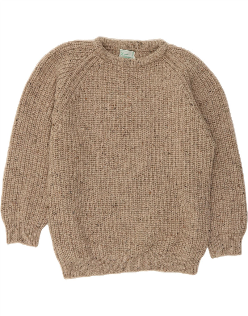 ROSSAN Mens Boat Neck Jumper Sweater Large Beige Flecked New Wool Vintage Rossan and Second-Hand Rossan from Messina Hembry 