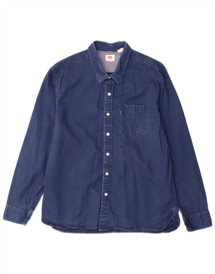 Levi's Boys Denim Shirt 15-16 Years XL Navy Blue Cotton