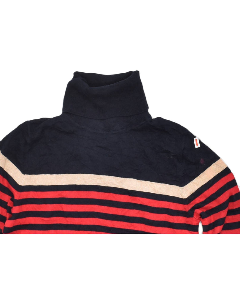 TOMMY HILFIGER Womens Roll Neck Jumper Sweater UK 10 Small Red Striped | Vintage | Thrift | Second-Hand | Used Clothing | Messina Hembry 