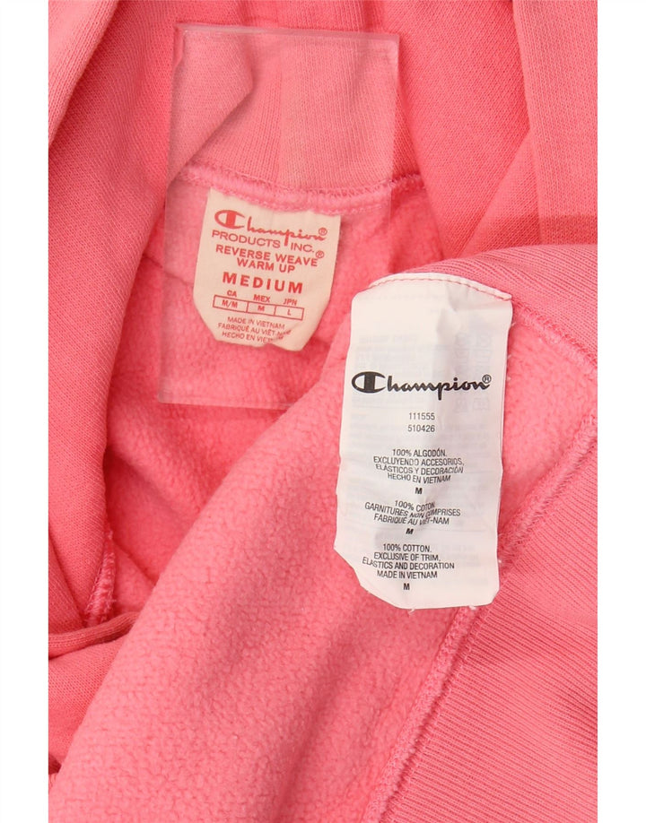 Champion Womens Reverse Weave Graphic Hoodie Jumper UK 14 Medium Pink