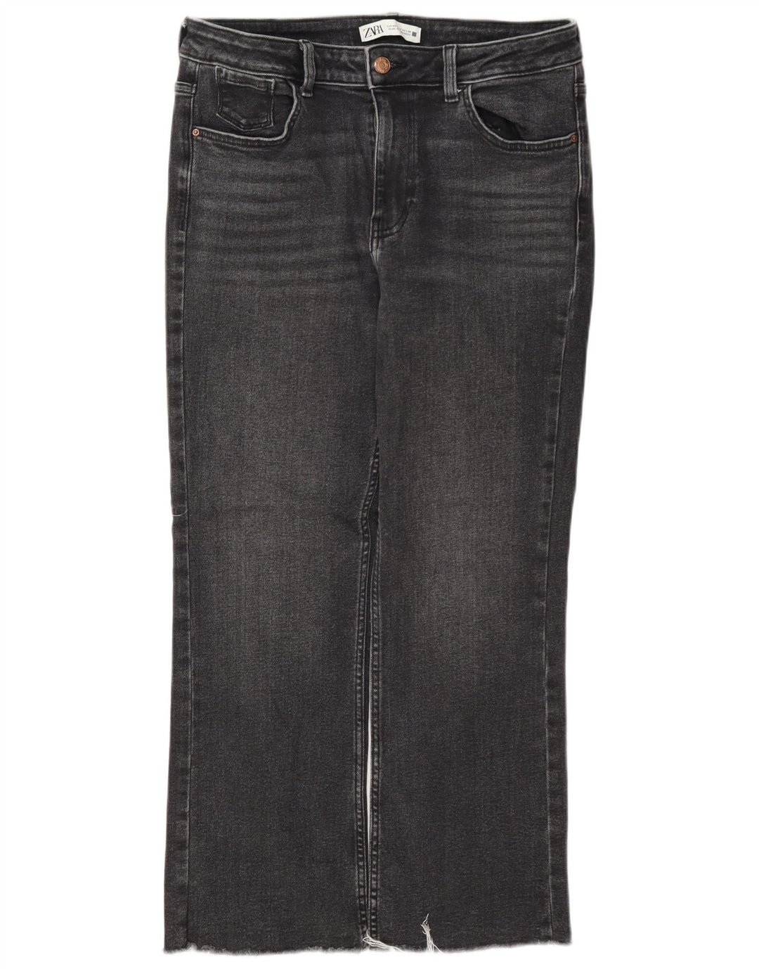 Zara Womens Cropped Jeans EU 40 Medium W30 L26 Grey