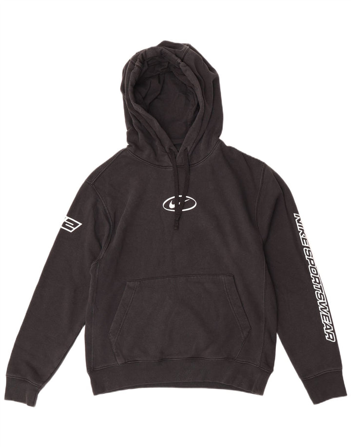 Nike Mens Graphic Hoodie Jumper Small Black Cotton