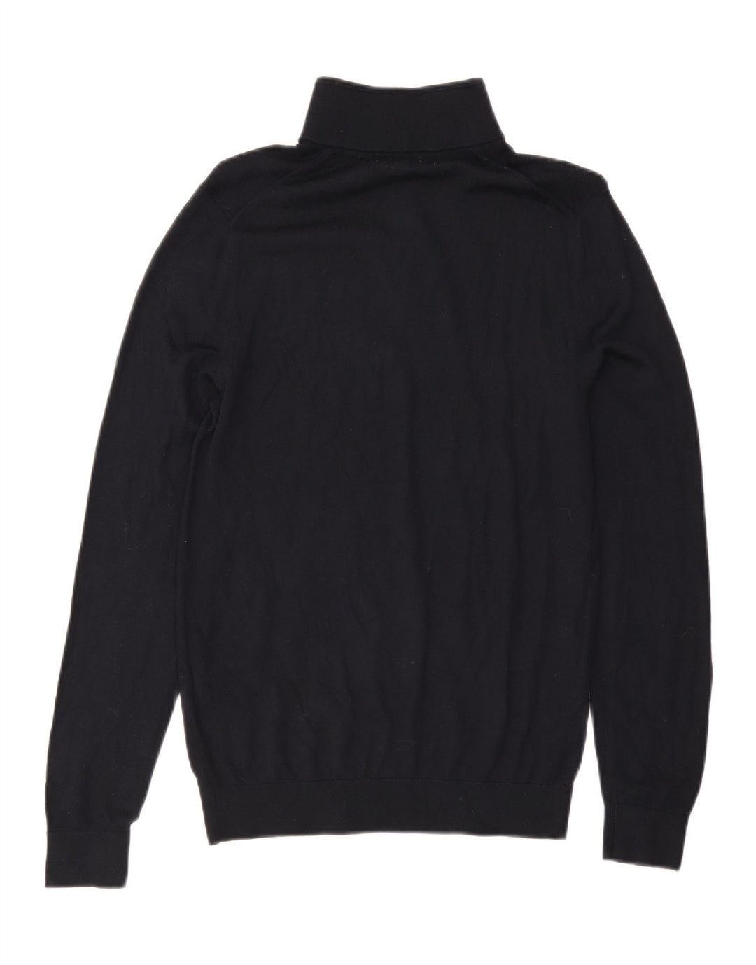 Reiss Mens Zip Neck Jumper Sweater Medium Black Wool