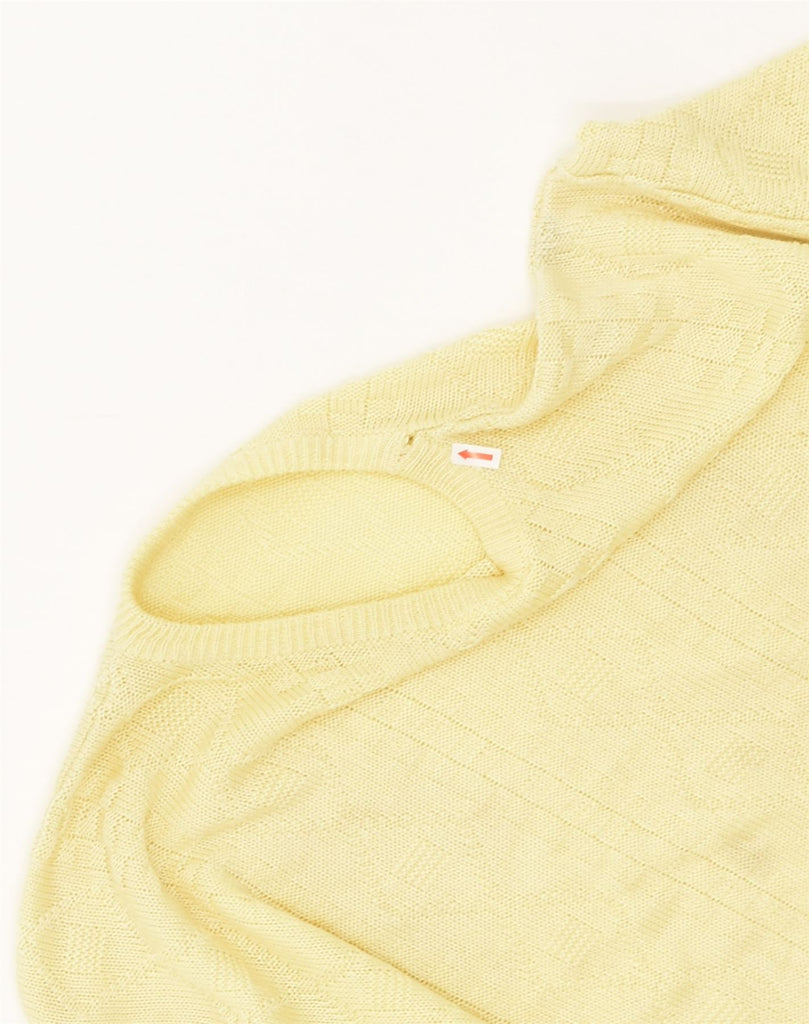 VINTAGE Womens Crew Neck Jumper Sweater UK 14 Large Yellow Cotton | Vintage Vintage | Thrift | Second-Hand Vintage | Used Clothing | Messina Hembry 