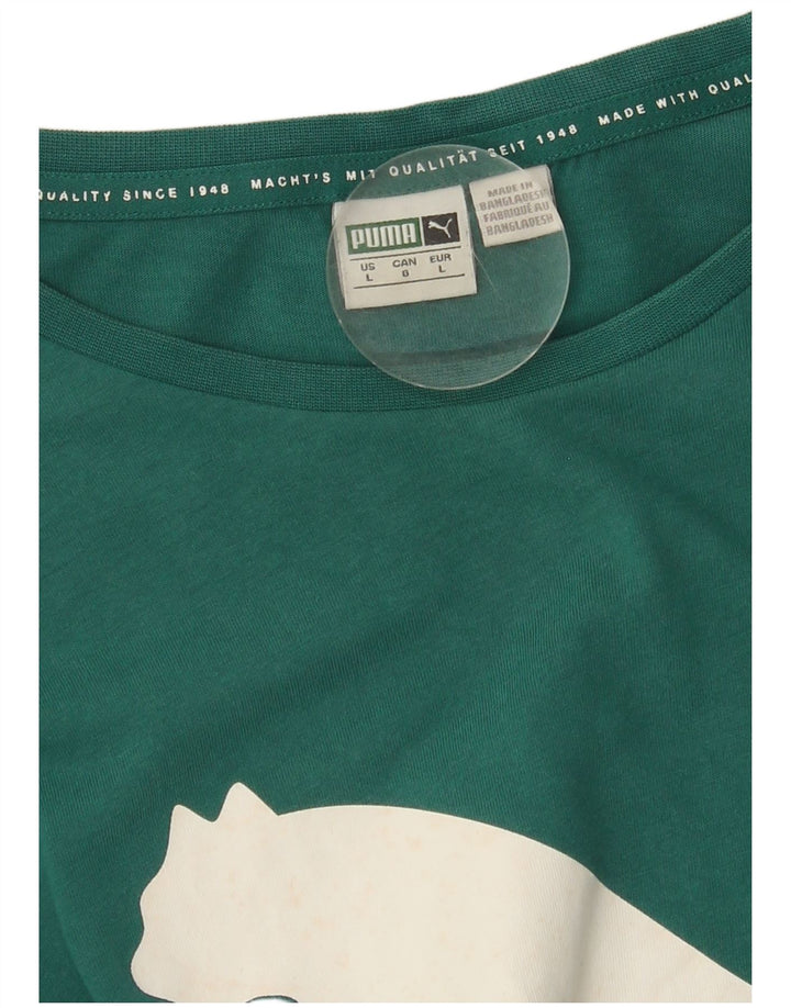 PUMA Womens Graphic T-Shirt Top UK 16 Large Green