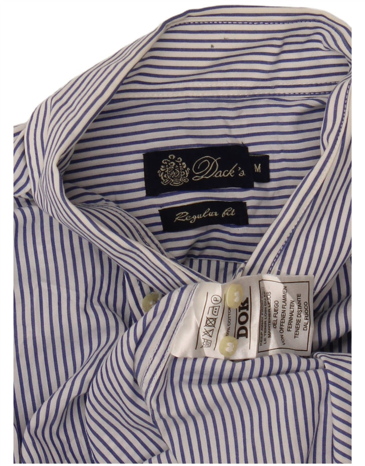 DACK'S Mens Regular Fit Shirt Medium Blue Pinstripe Cotton