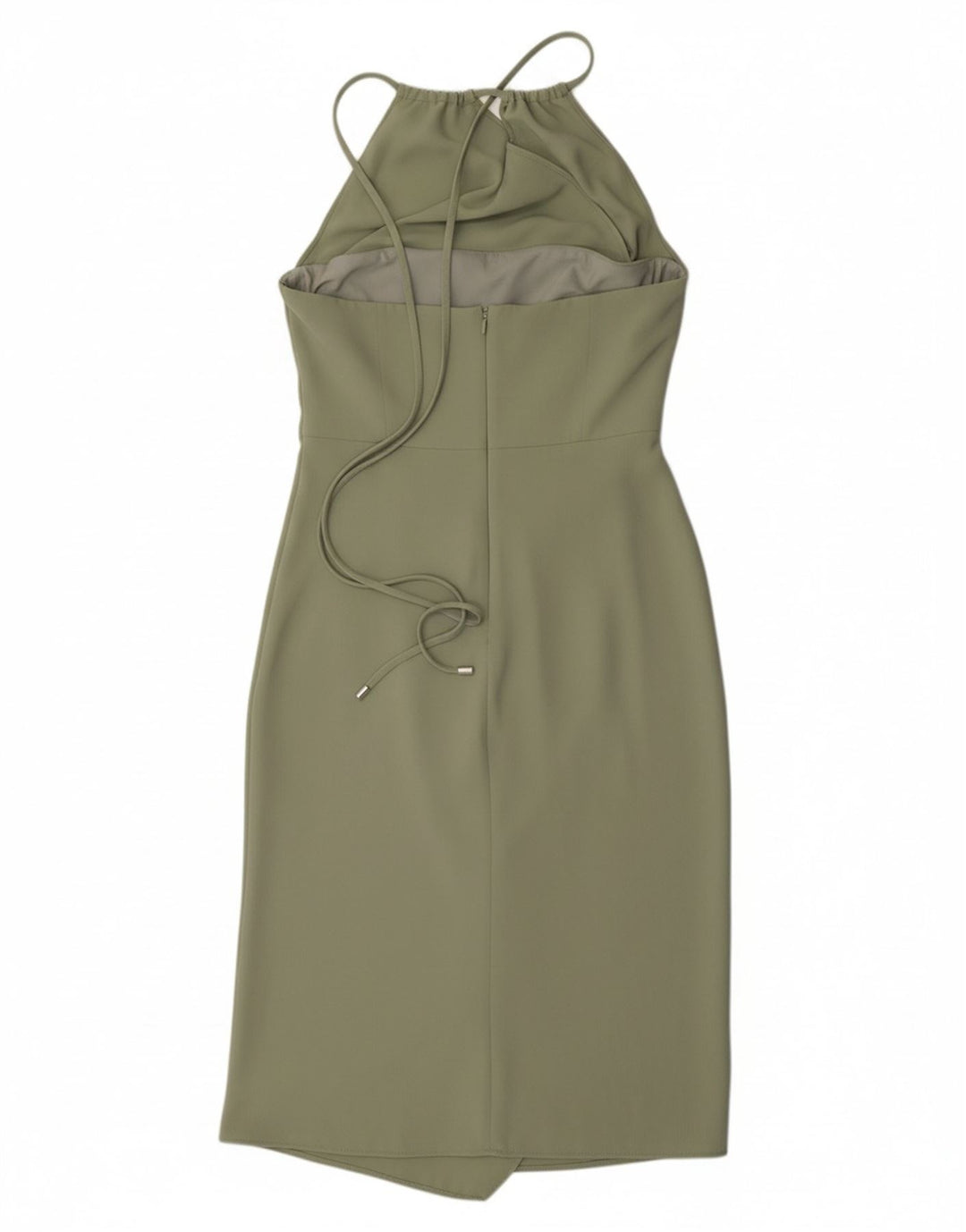 KAREN MILLEN Womens Halter Dress UK 14 Large Green Polyester
