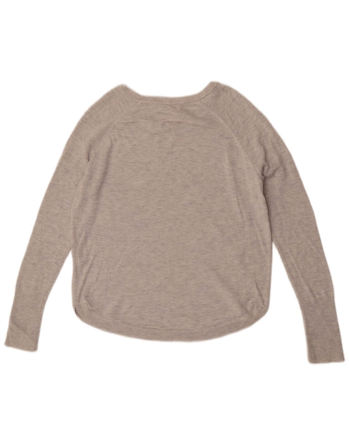 White Label Womens Boat Neck Jumper Sweater UK 10 Small Grey Flecked