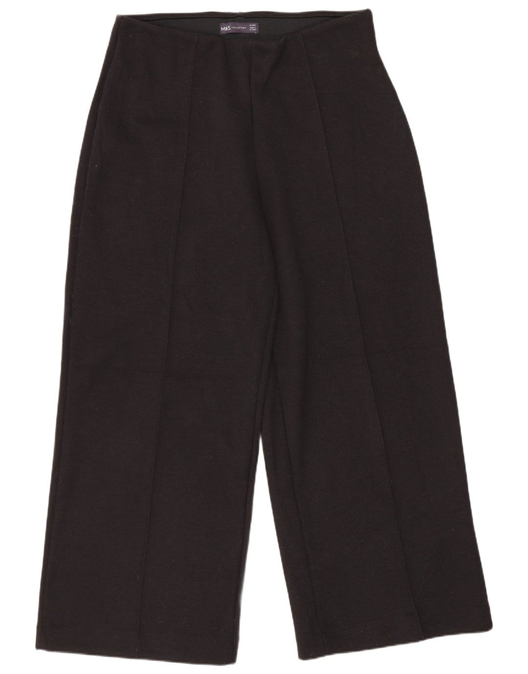 Marks & Spencer Womens Short Casual Trousers UK 12 Medium W30 L27 Black