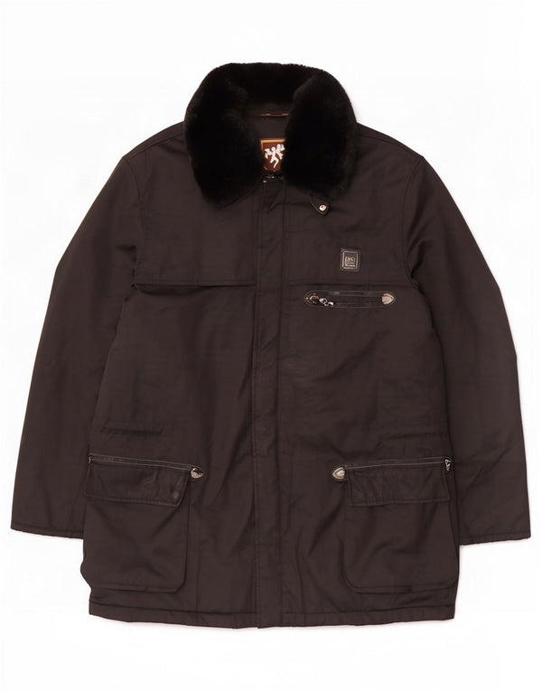Piero Guidi Mens Utility Jacket UK 44 2XL Black Cotton