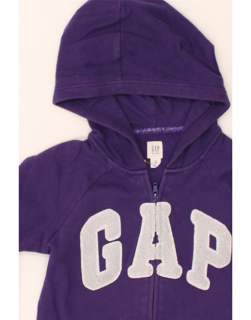 GAP Girls Graphic Zip Hoodie Sweater 7-8 Years Medium  Purple Cotton | Vintage Gap | Thrift | Second-Hand Gap | Used Clothing | Messina Hembry 