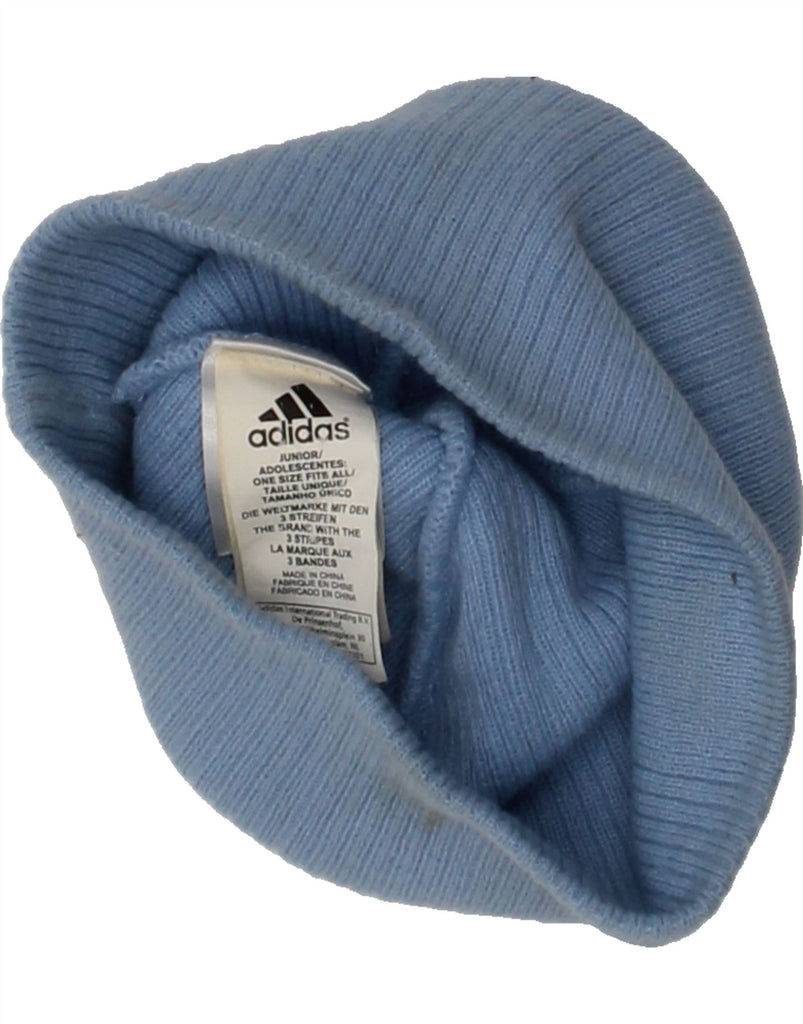 ADIDAS Boys Beanie Hat 13-14 Years Blue Acrylic | Vintage Adidas | Thrift | Second-Hand Adidas | Used Clothing | Messina Hembry 