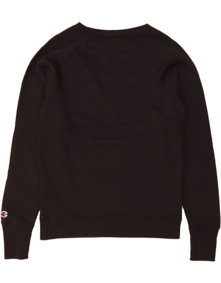 CHAMPION Mens Graphic Sweatshirt Jumper Small Black Polyester