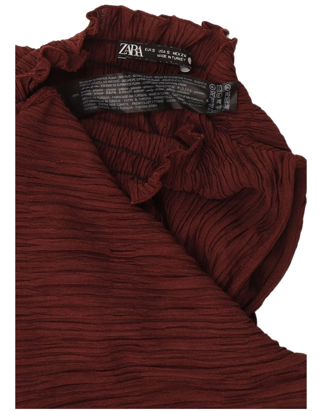 Zara Womens Halter Top UK 10 Small Burgundy Polyester