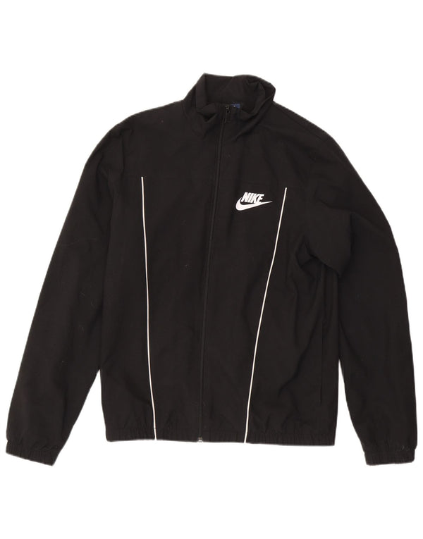 Nike Mens Tracksuit Top Jacket Medium Black Striped Polyester