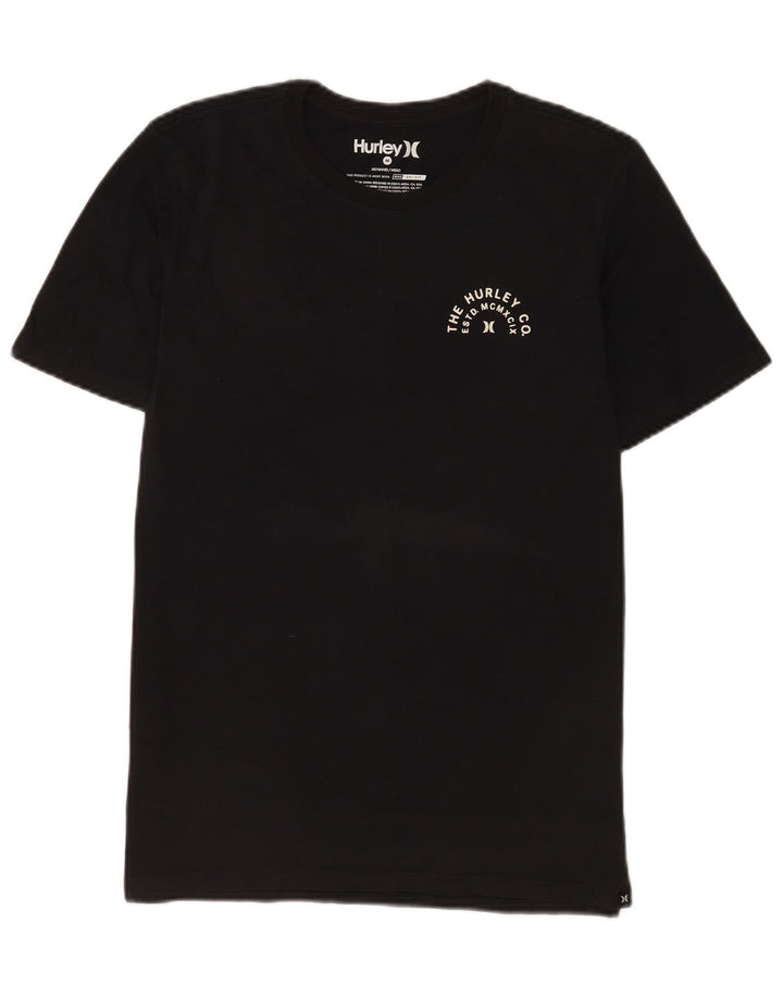 Hurley Mens Graphic T-Shirt Top Medium Black Cotton