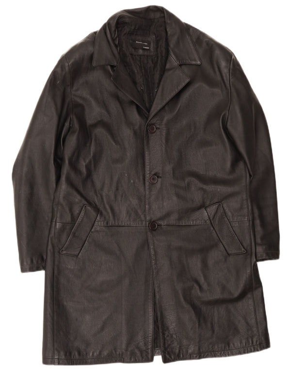 Sorbino Mens Leather Coat UK 44 2XL Black