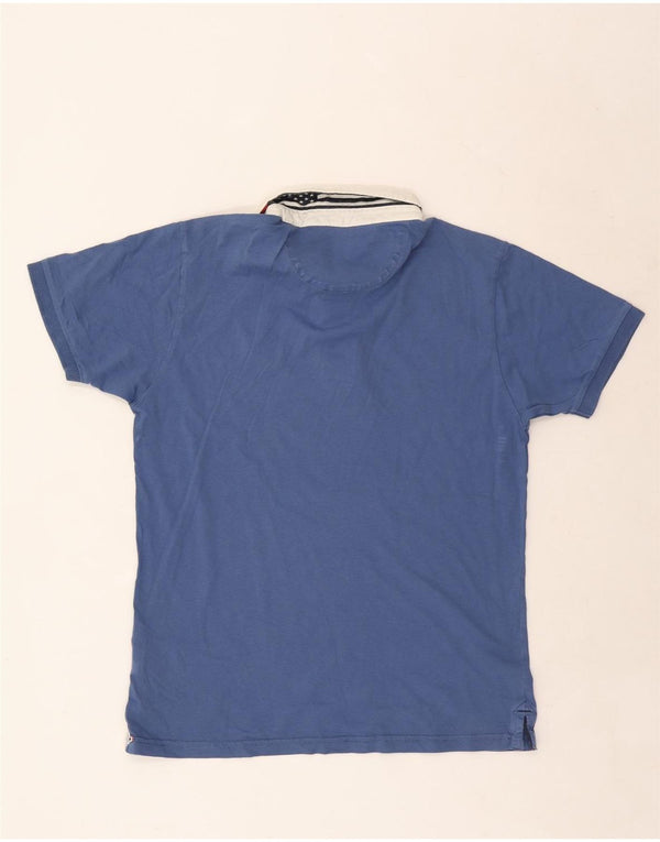 North Sails Mens Polo Shirt Large Blue Colourblock Cotton