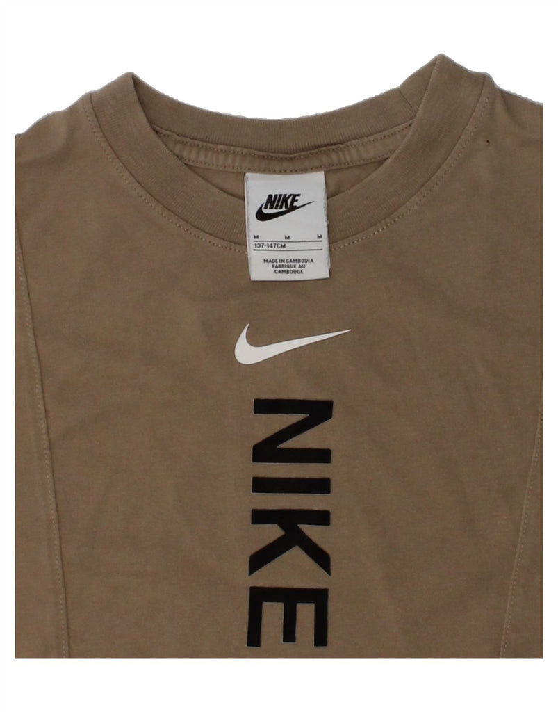 NIKE Boys Graphic T-Shirt Top 10-11 Years Brown | Vintage Nike | Thrift | Second-Hand Nike | Used Clothing | Messina Hembry 