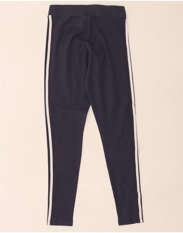 Adidas Womens Leggings UK 12 Medium Navy Blue