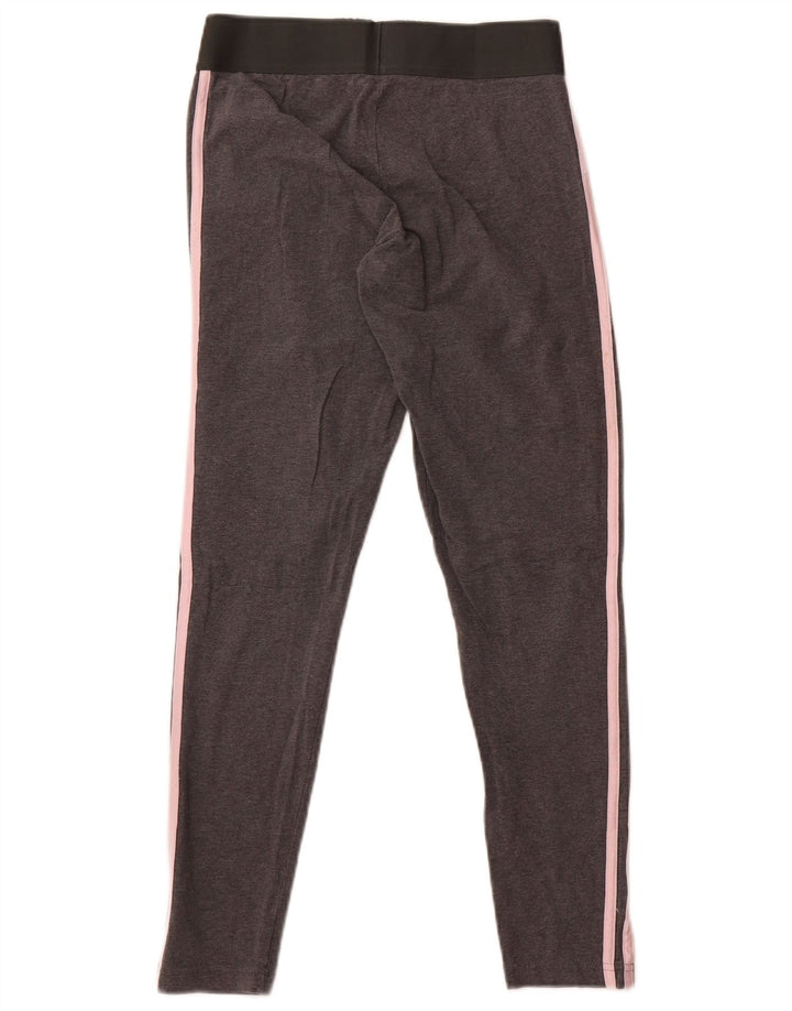Adidas Womens Leggings UK 12 Medium  Grey Cotton