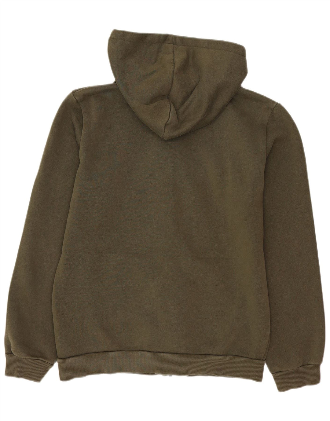 PUMA Boys Graphic Zip Hoodie Sweater 13-14 Years Khaki Cotton