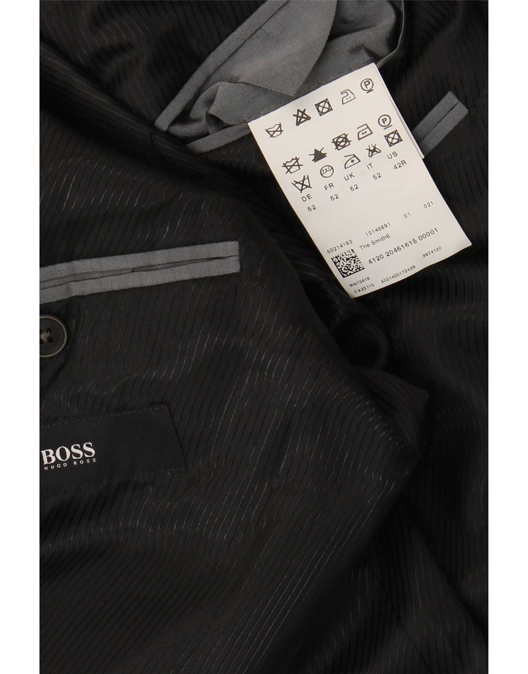 Hugo Boss Mens 2 Button Blazer Jacket EU 52 XL Grey Virgin Wool