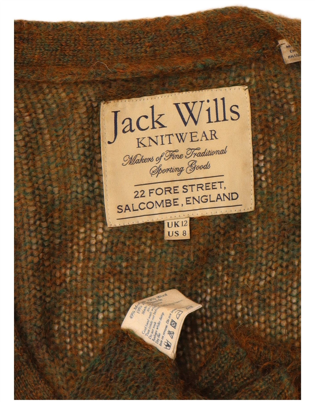 Jack Wills Womens Oversized Cardigan Sweater UK 12 Medium Khaki Flecked